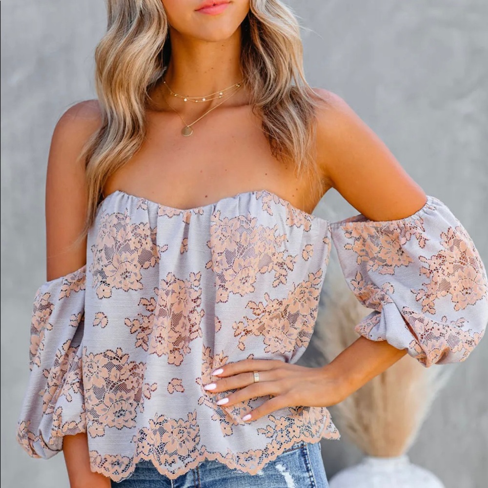 Do+Be Lace off the shoulder top